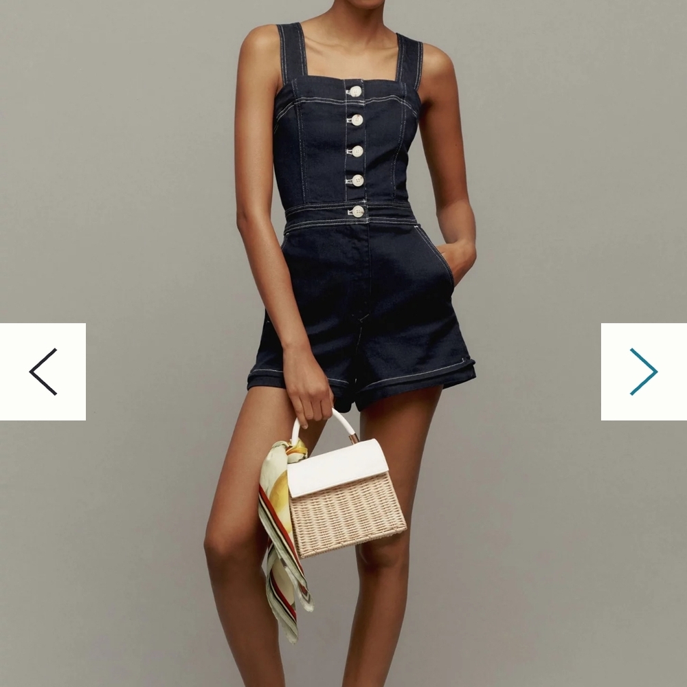 Maeve The Portside Button-Front Romper Shorts: Anthropologie